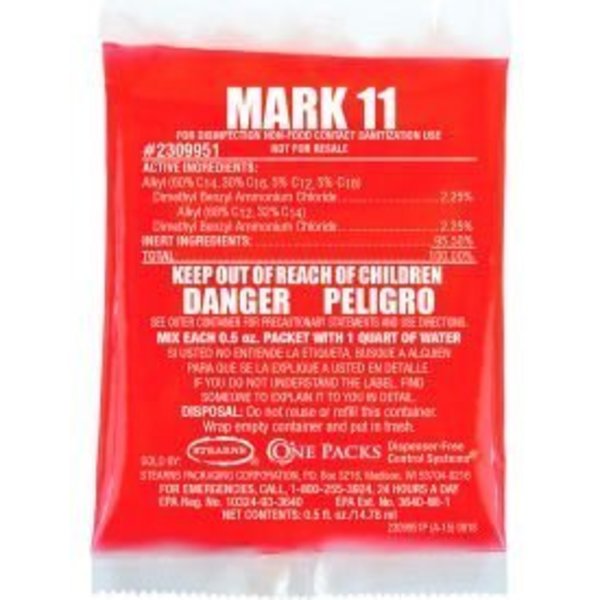 Stearns Packaging Stearns Mark 11 Disinfectant Cleaner - 0.5 oz Packs, 144 Packs/Case - 2309951 2309951